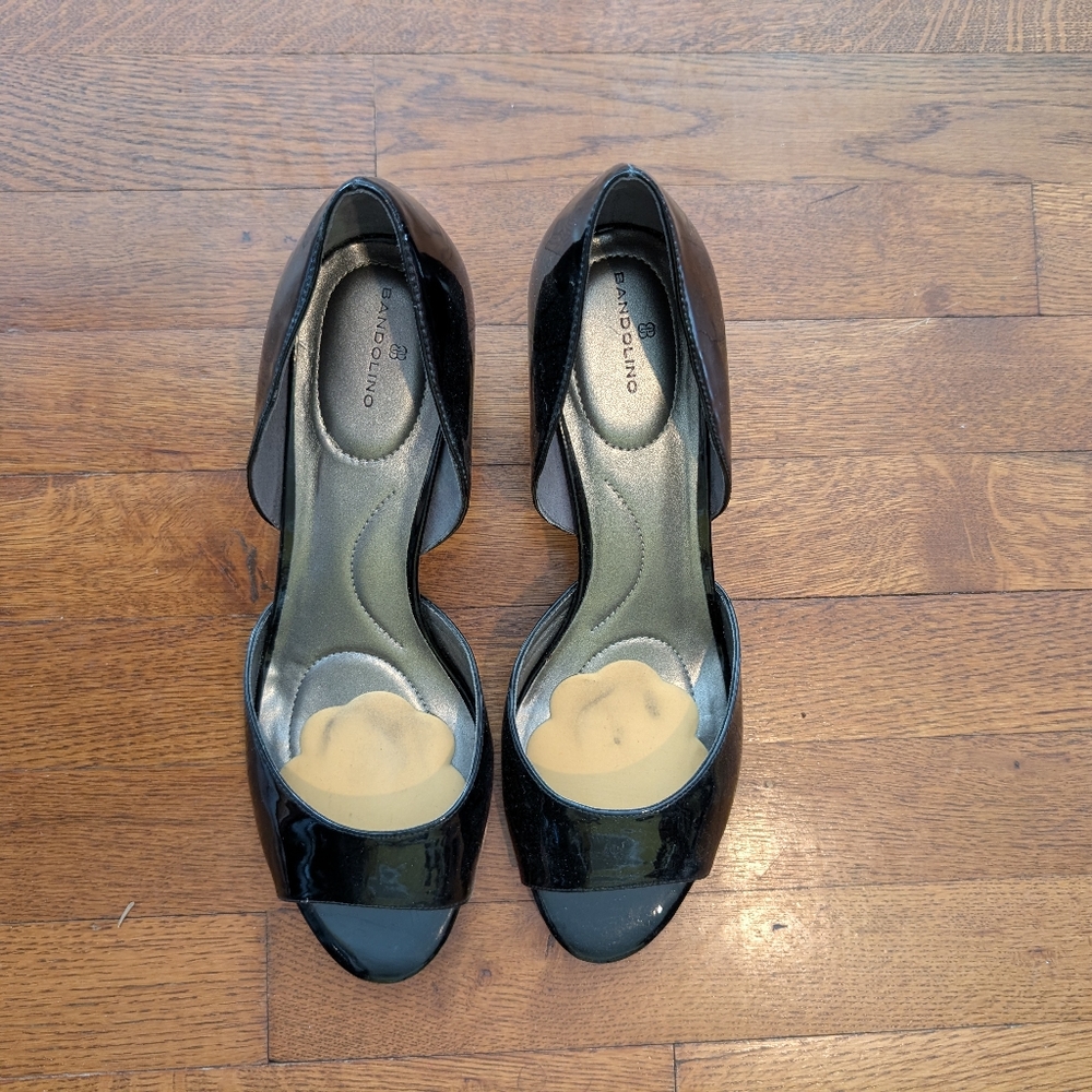 Bandolino Black Peep-Toe Heels